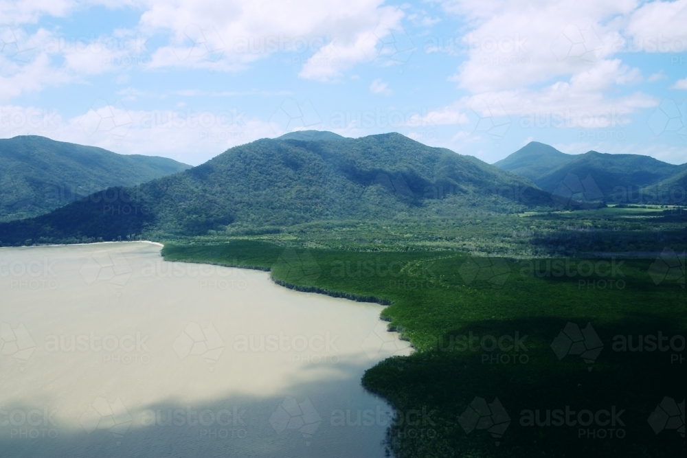 Mountains meeting the sea - Australian Stock Image