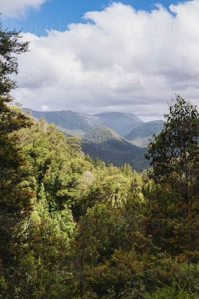 moutainous landscape in Tasmania - Australian Stock Image