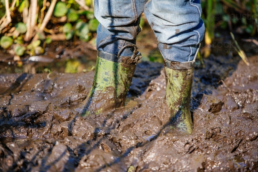 Muddy Boots - Australian Stock Image