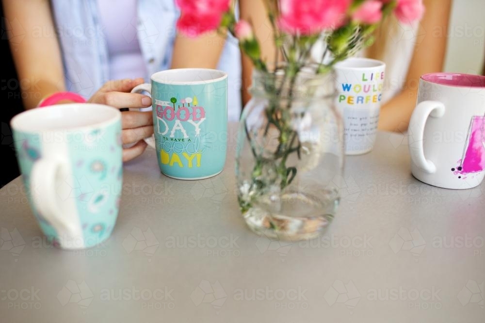 Mugs on a table - Australian Stock Image