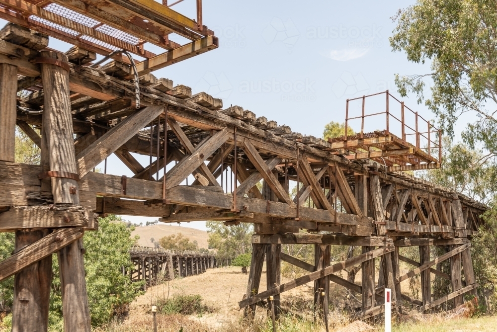 Murrumbidgee River Railway Bridge - Australian Stock Image