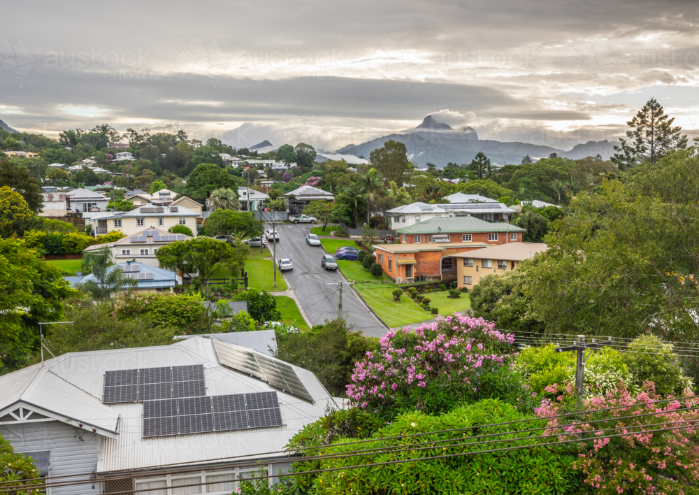Murwillumbah, New South Wales, Australia with Mount Warning in the background - Australian Stock Image
