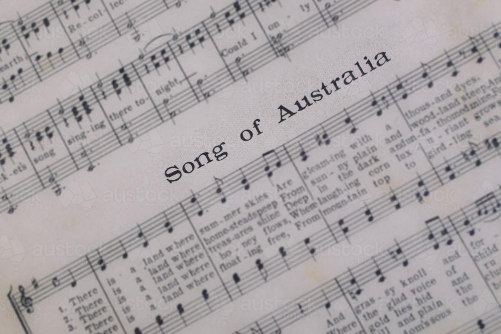 Image of Music sheet for Song of Australia Austockphoto