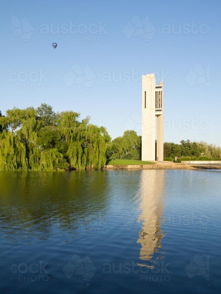 National Carillon tower beside Lake Burley Griffin - Australian Stock Image