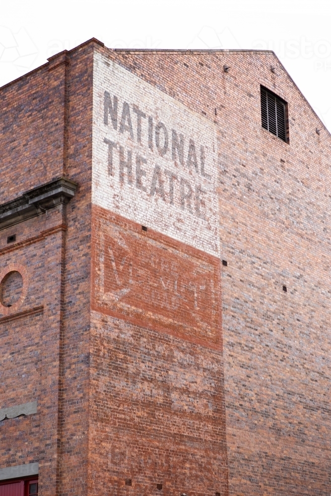 National Theatre Ghost Sign - Australian Stock Image
