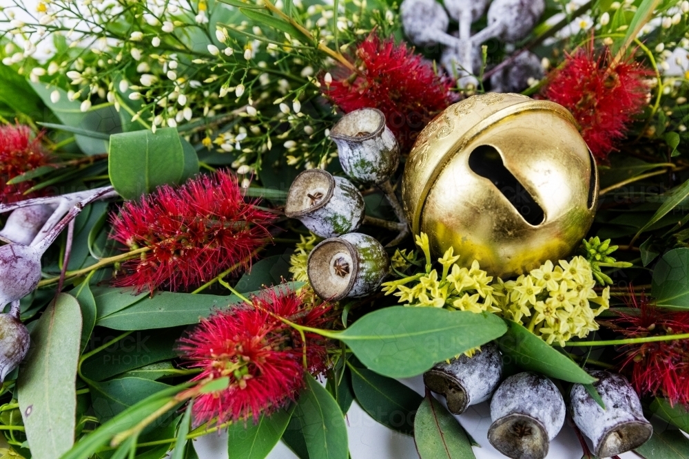 Native flower Christmas arrangement - Australian Stock Image