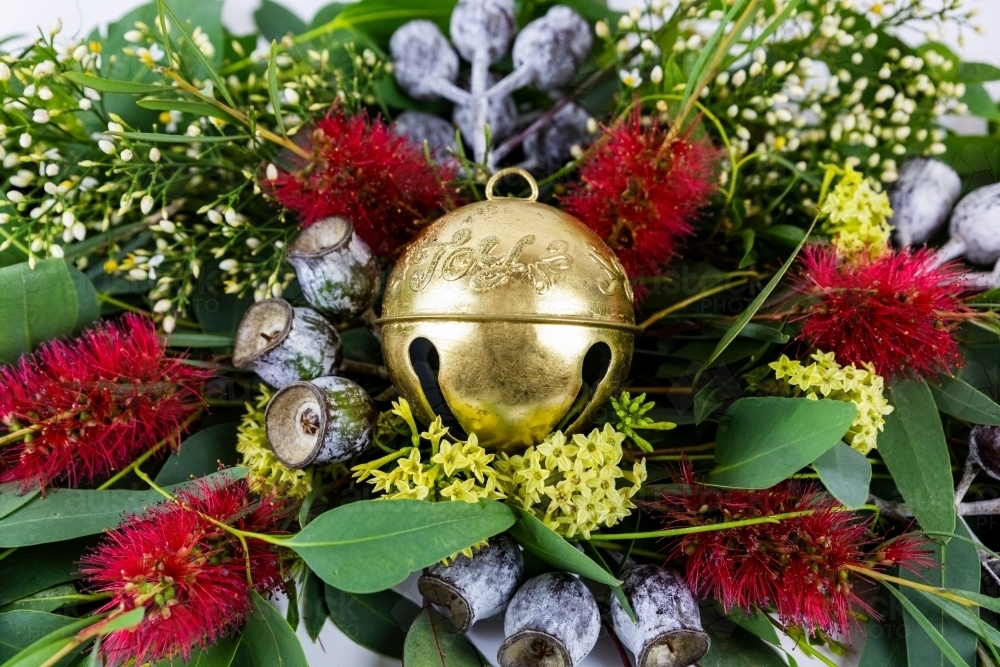 Native flower Christmas arrangement - Australian Stock Image
