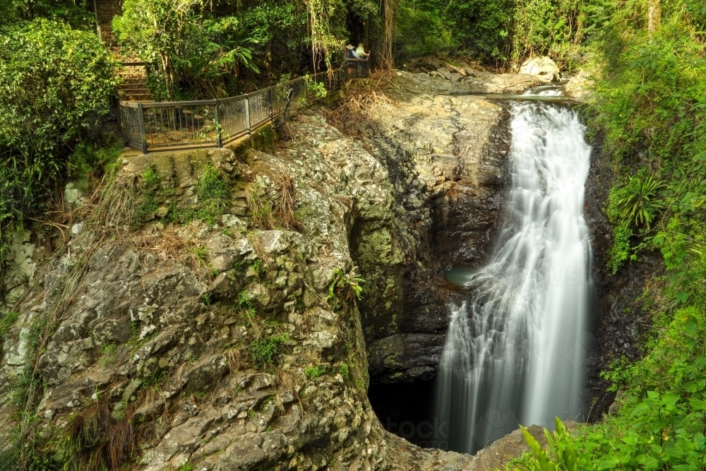 Image of Natural Bridge waterfall in Springbrook National Park ...
