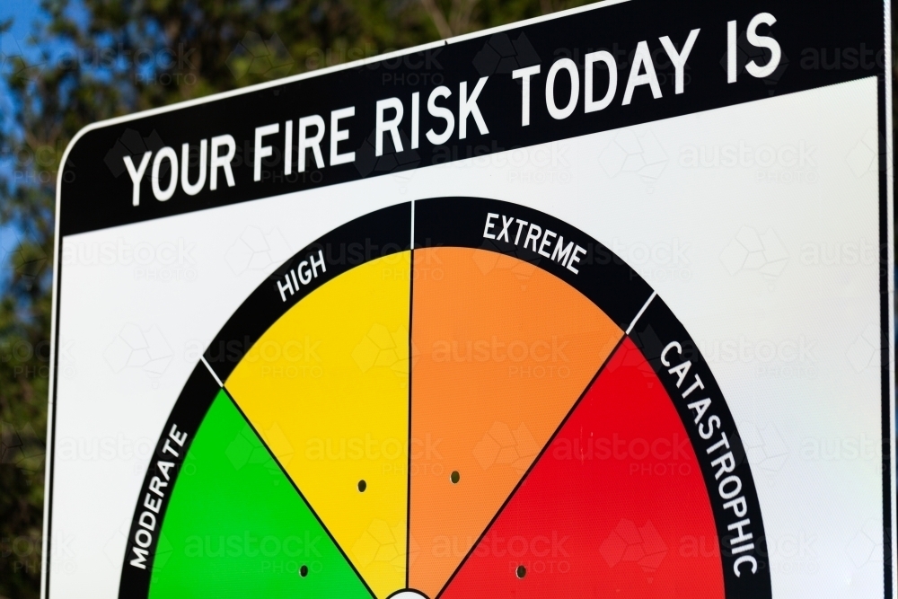 Image of New fire danger rating sign with arrow yet to be assigned in ...