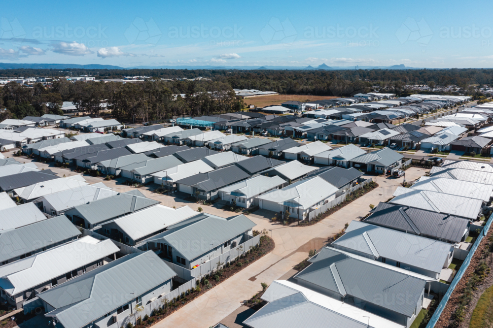 new housing development, aerial view - Australian Stock Image