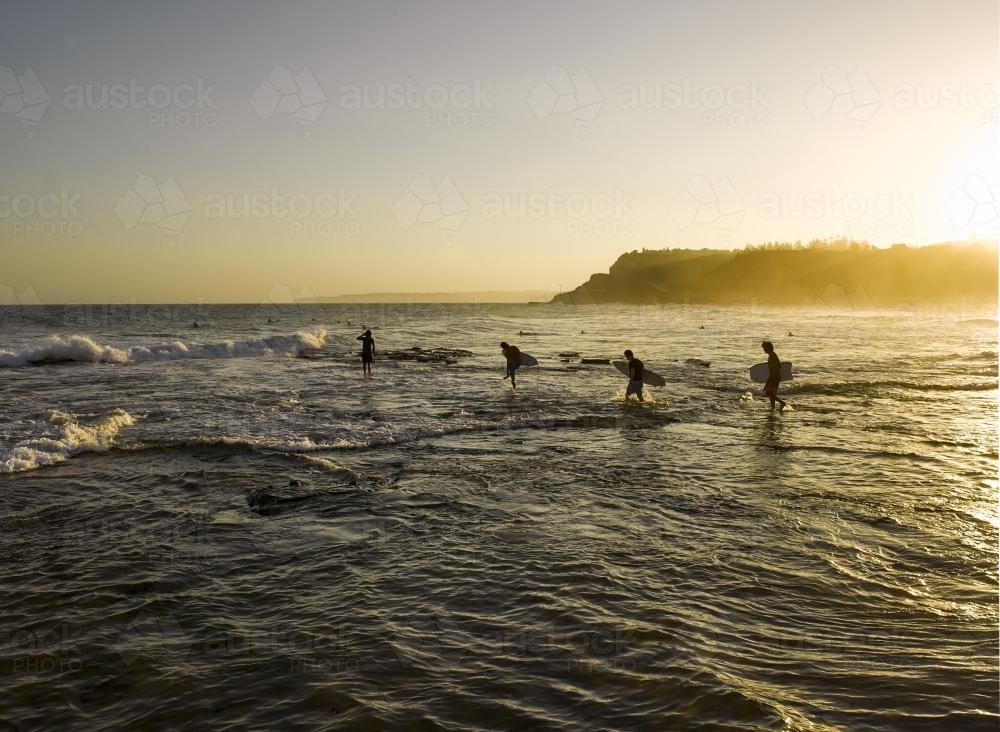 Newcastle Beach surfers - Australian Stock Image