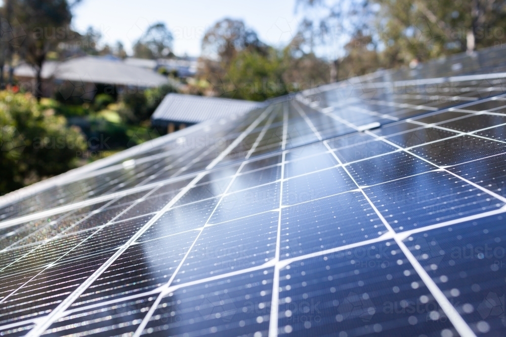 Solar Panel Picture Image of Newly installed solar panels on roof of home as part of NSW ...