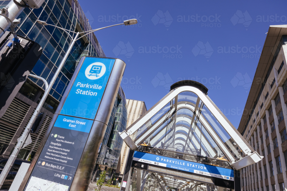 Newly opened Parkville underground train station - Australian Stock Image