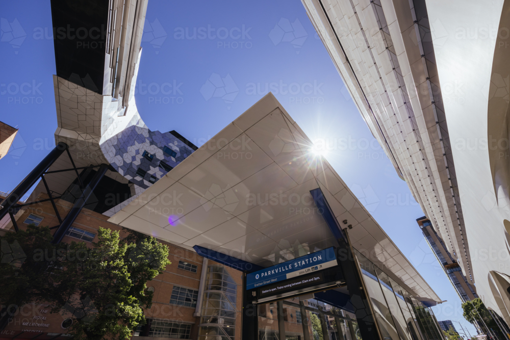 Newly opened Parkville underground train station - Australian Stock Image