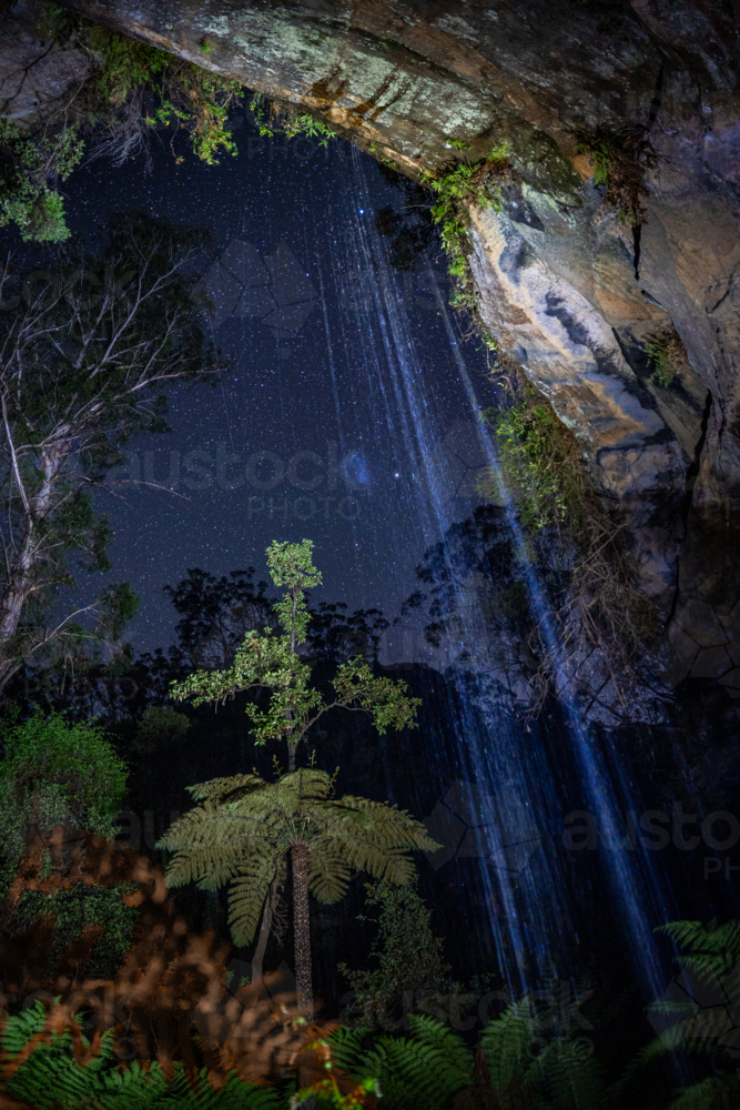 Night at the waterfall - Australian Stock Image