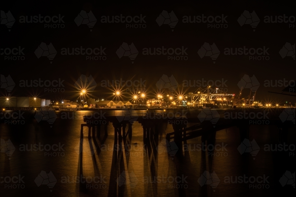 Night scene of Fremantle Harbour - Australian Stock Image