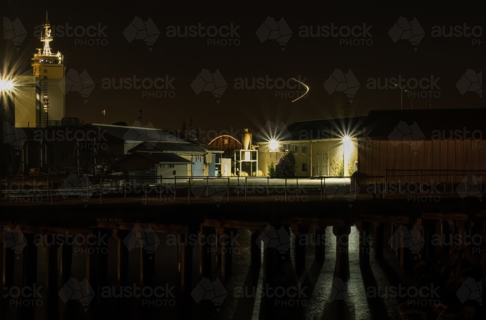 Night scene of Fremantle Harbour - Australian Stock Image