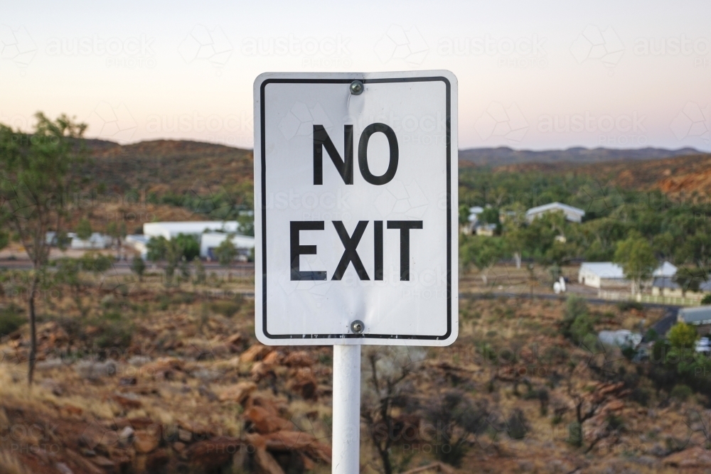 No exit sign in the outback - Australian Stock Image