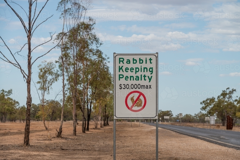 No Rabbit keeping sign - Australian Stock Image