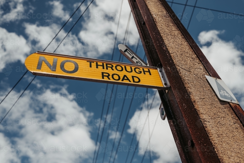No Through Road Street Sign - Australian Stock Image