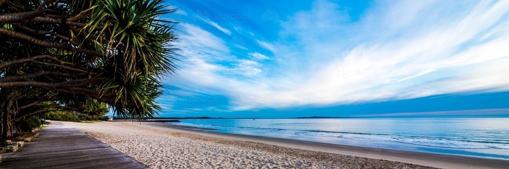 Noosa Main Beach Panorama - Australian Stock Image