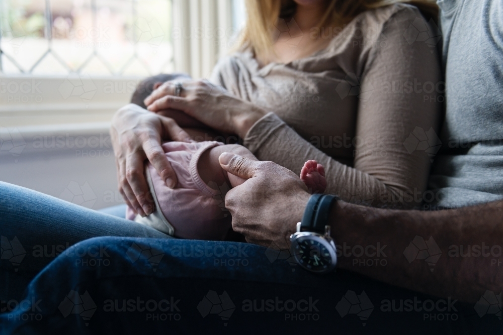 Newborn cuddles - Australian Stock Image