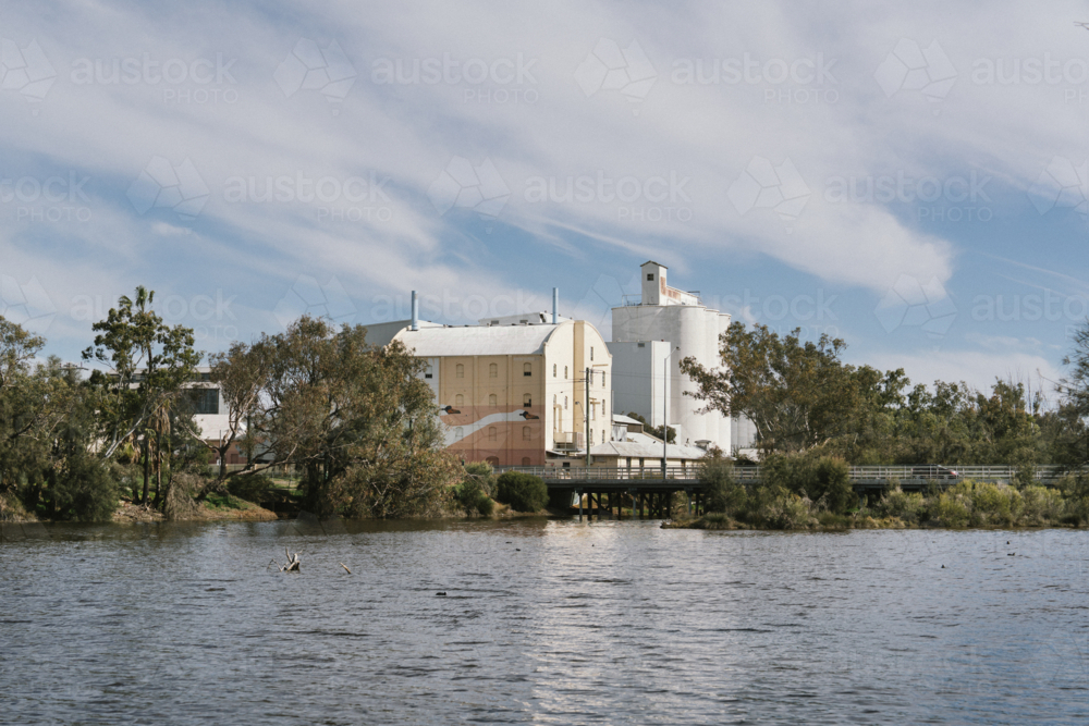Northam Flour Mill and Avon River in the Avon Valley of Western Australia - Australian Stock Image