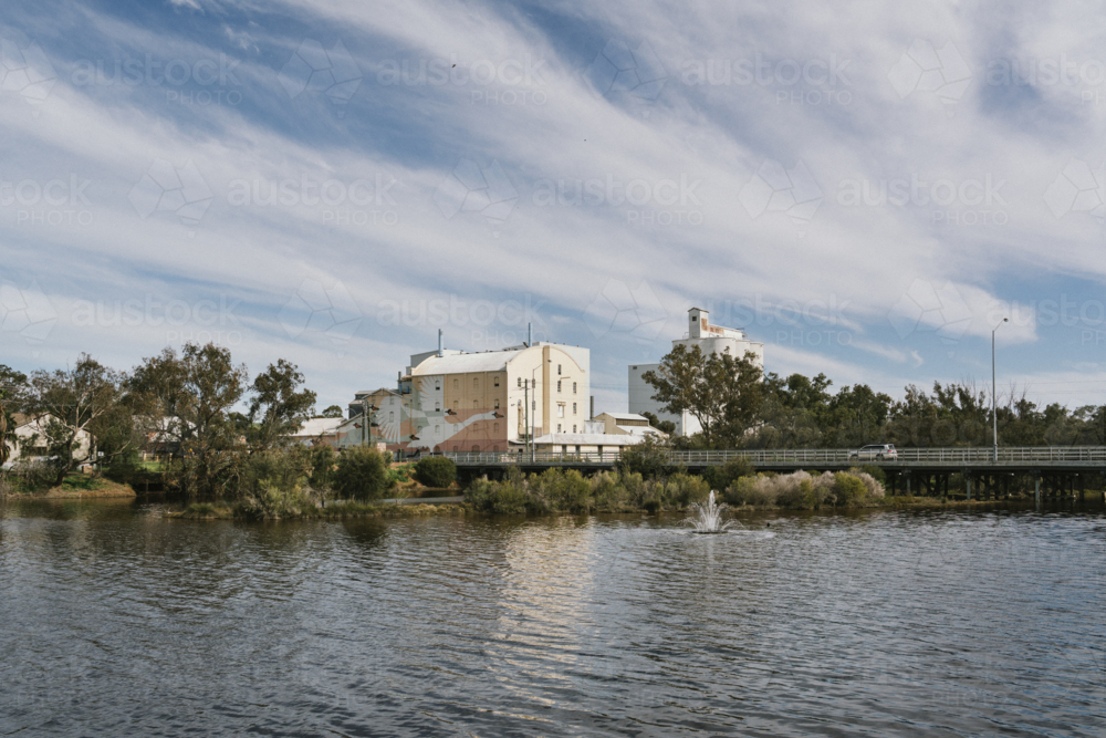 Northam Flour Mill and Avon River in the Avon Valley of Western Australia - Australian Stock Image