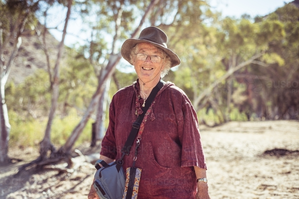 Portrait of an elderly woman in the Northern Territory - Australian Stock Image