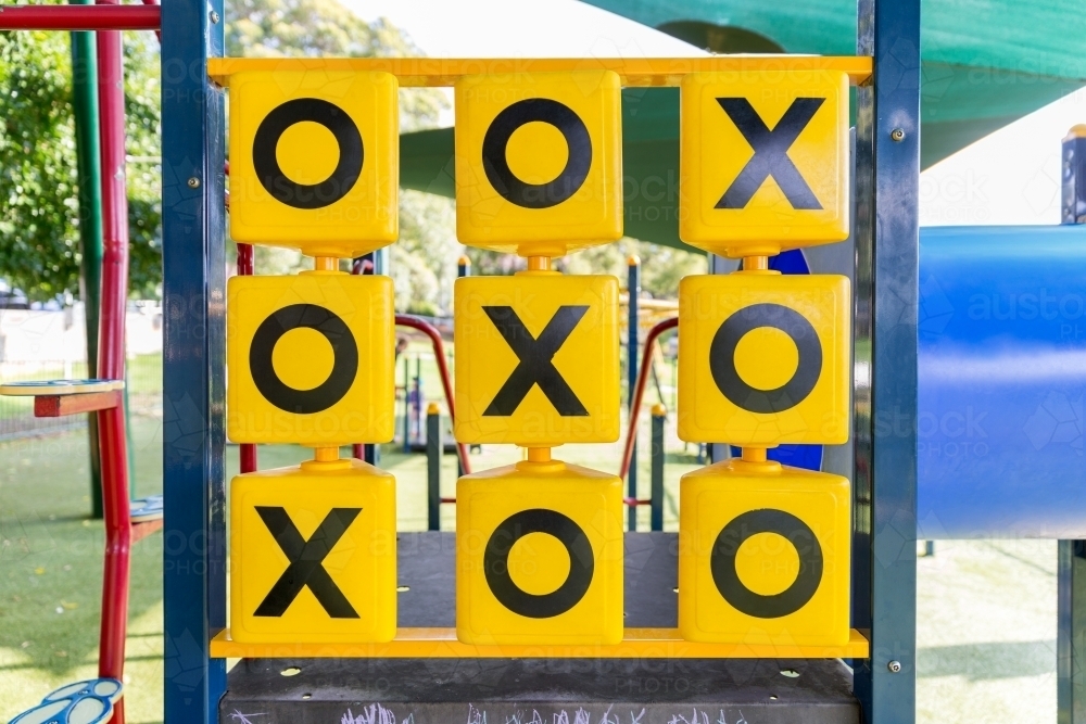 Image of Noughts and crosses at kids playground Austockphoto