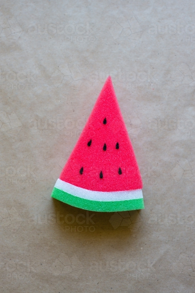 novelty watermelon sponge on a plain paper background - Australian Stock Image