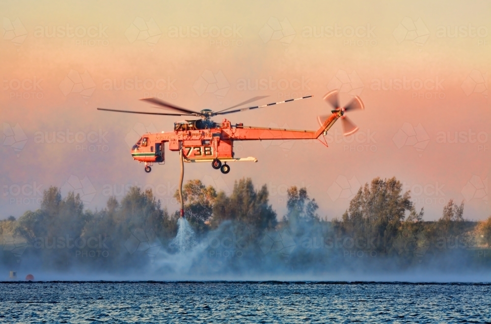 NSW Rural Fire Service using the Sikorsky Erickson Air-Crane - Australian Stock Image