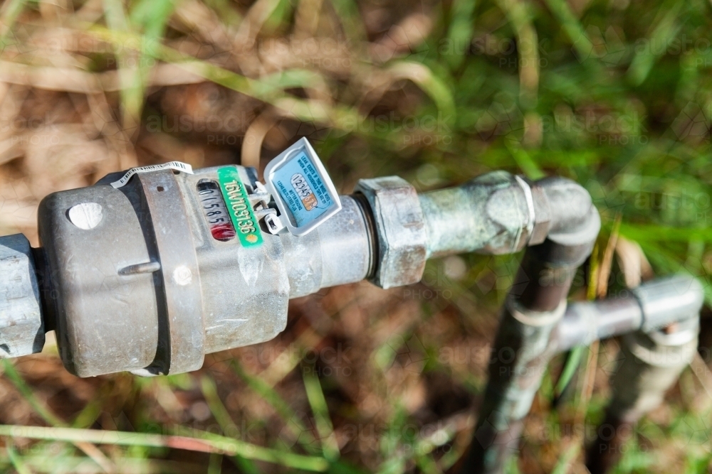 Numbers on water meter for home - Australian Stock Image