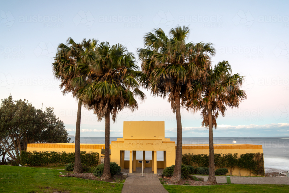 Oak Park pavilion at sunset - Australian Stock Image