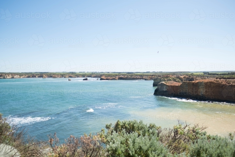 Ocean and cliffs along coastal Victoria - Australian Stock Image