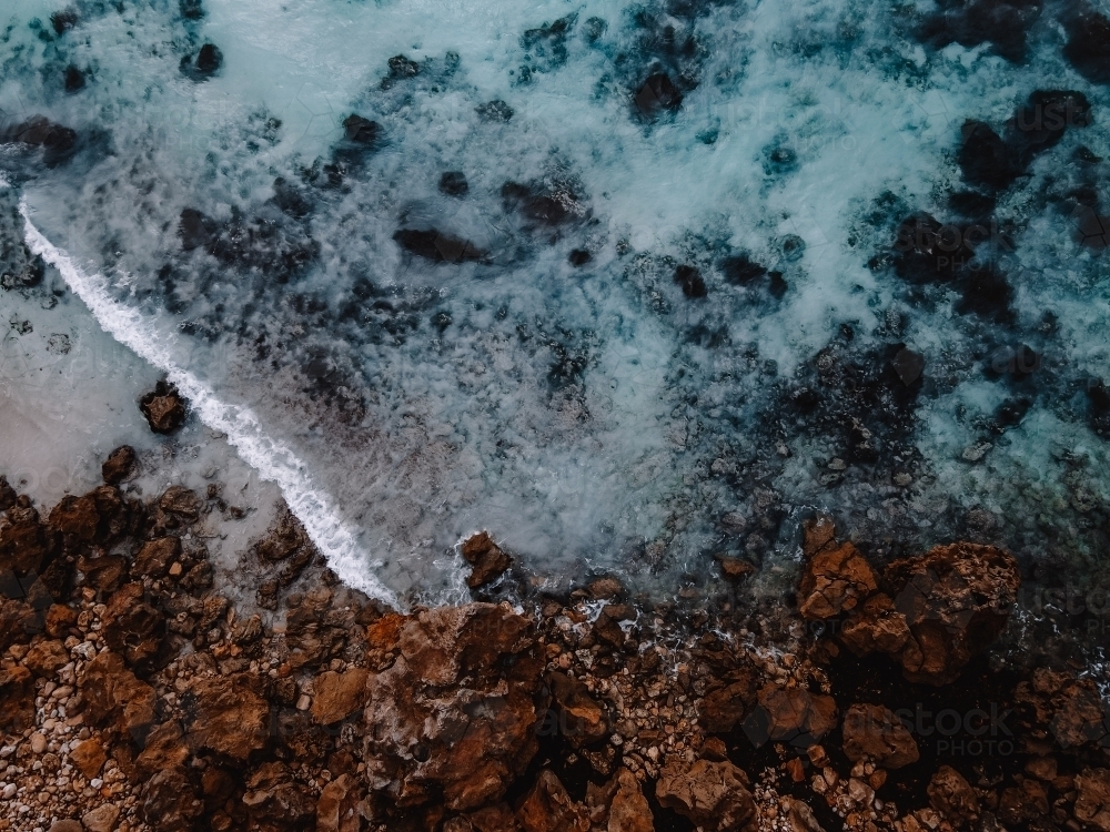 Ocean and Rocks from above - Australian Stock Image