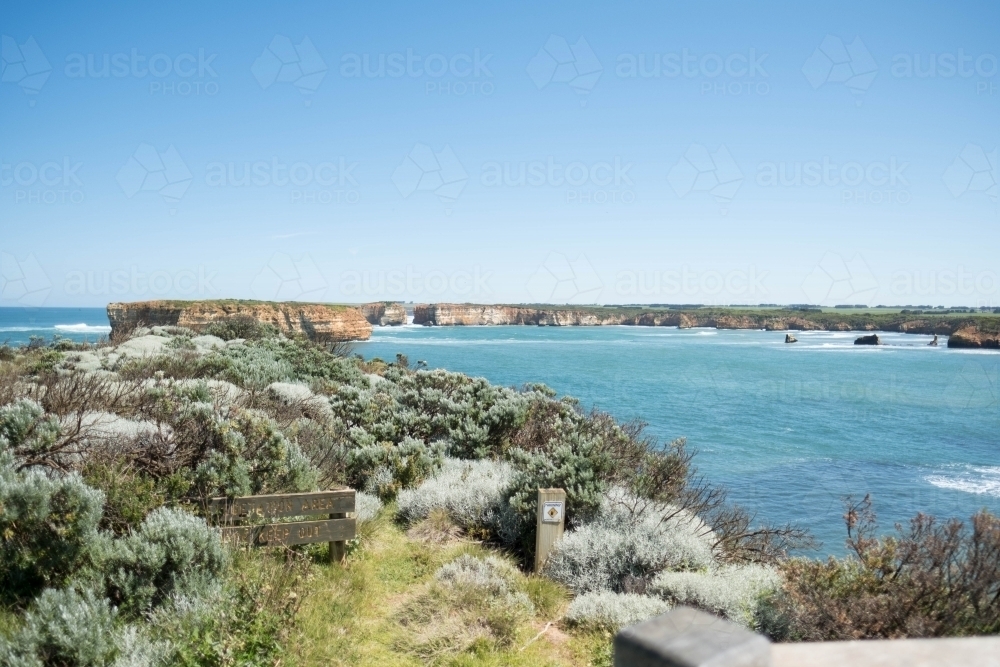 Ocean and sea cliffs along Victorian coastline - Australian Stock Image