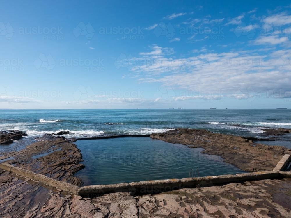 Ocean baths adjacent the surf - Australian Stock Image
