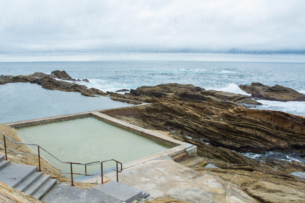 Ocean pool in Bermagui, New South Wales - Australian Stock Image