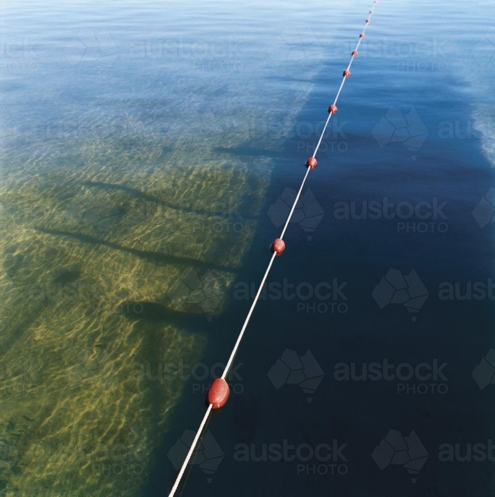 Ocean pool lane rope - Australian Stock Image