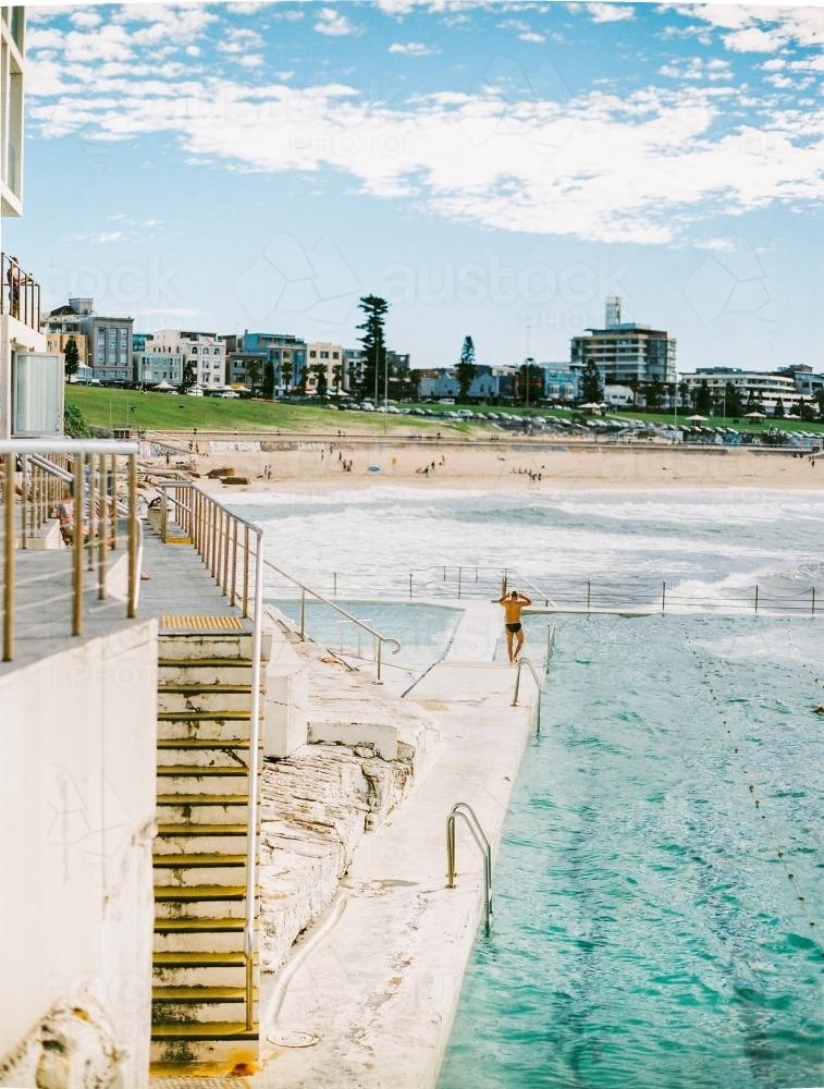 Ocean Pool overlooking Bondi Beach - Australian Stock Image