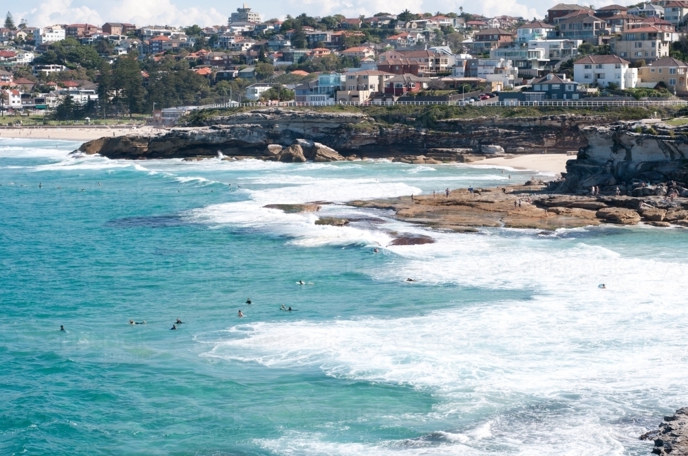 Ocean view from Bondi to Bronte walk - Australian Stock Image