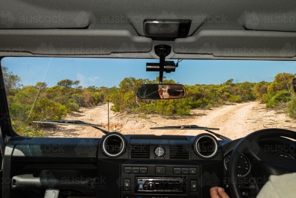offroading, a split in the road - Australian Stock Image