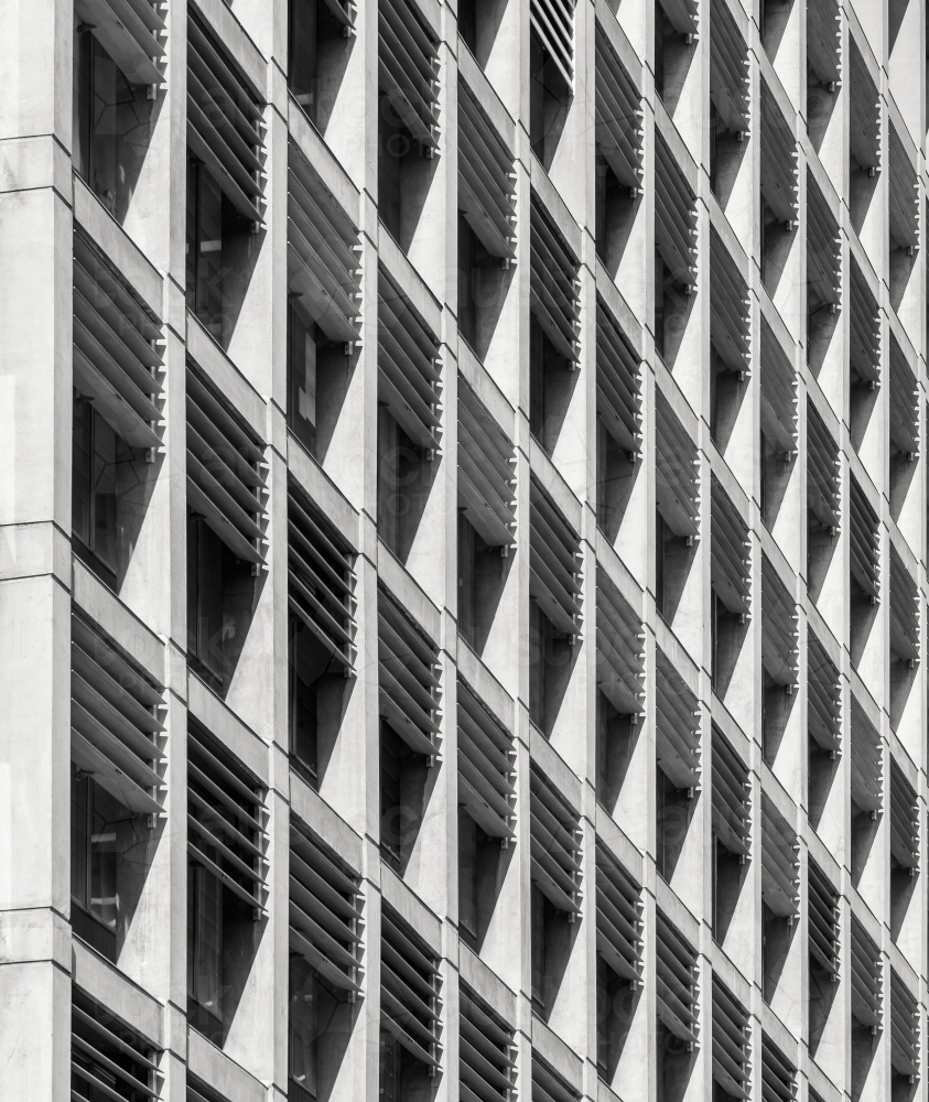 Brutalist building facade - Australian Stock Image