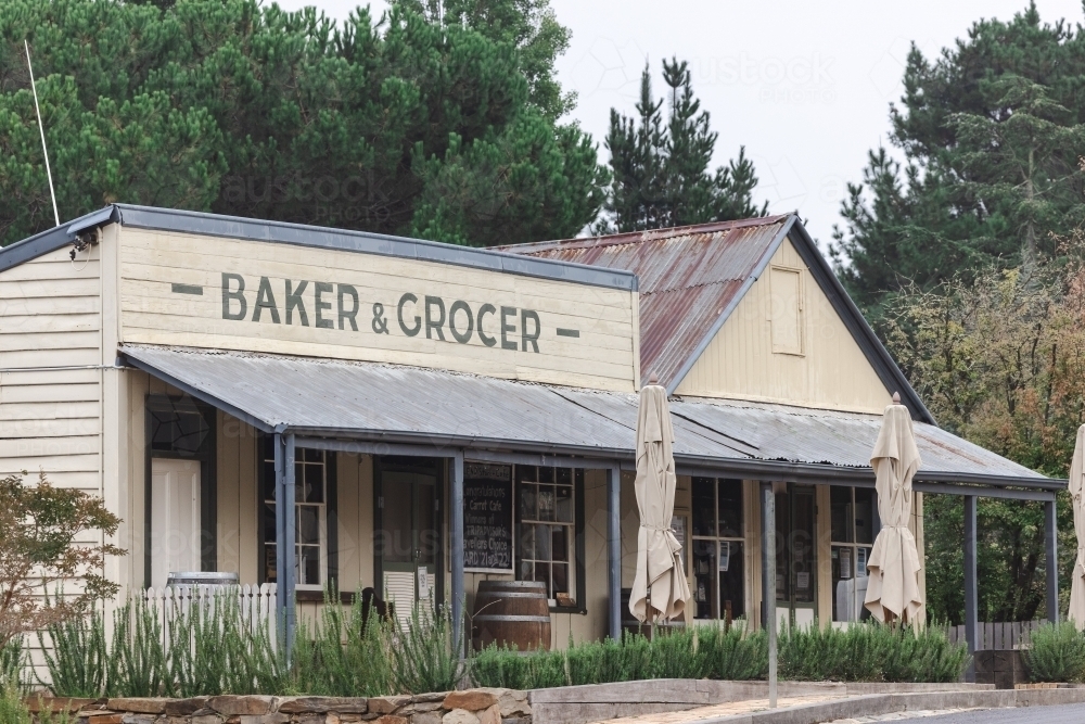Old buildings in the historic gold mining town of Hill End NSW - Australian Stock Image