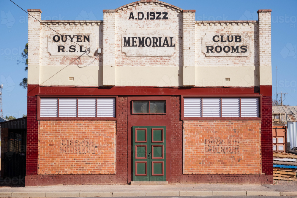 Old club rooms on Ouyen street. - Australian Stock Image