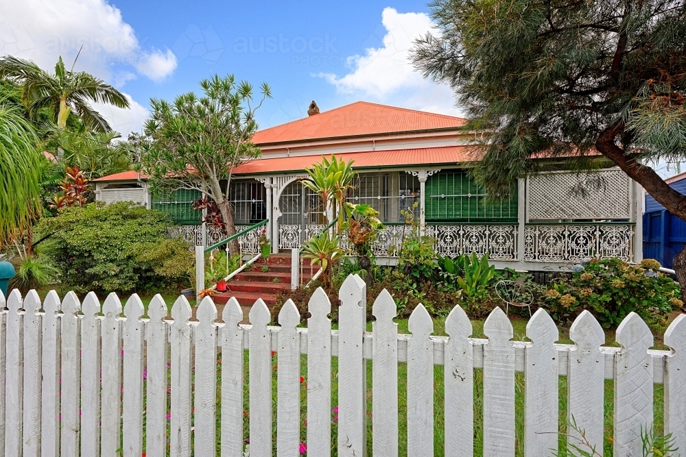 Old Colonial Queenslander house built in 1889 Australian heritage - Australian Stock Image