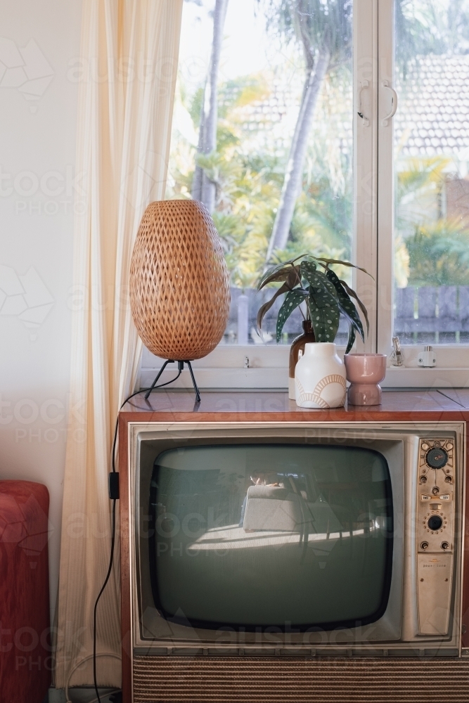 old fashioned TV as decor - Australian Stock Image