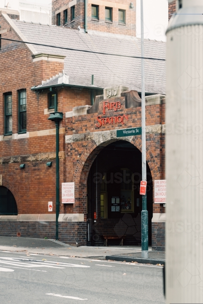 Old fire station in Sydney, circa 1910 - Australian Stock Image