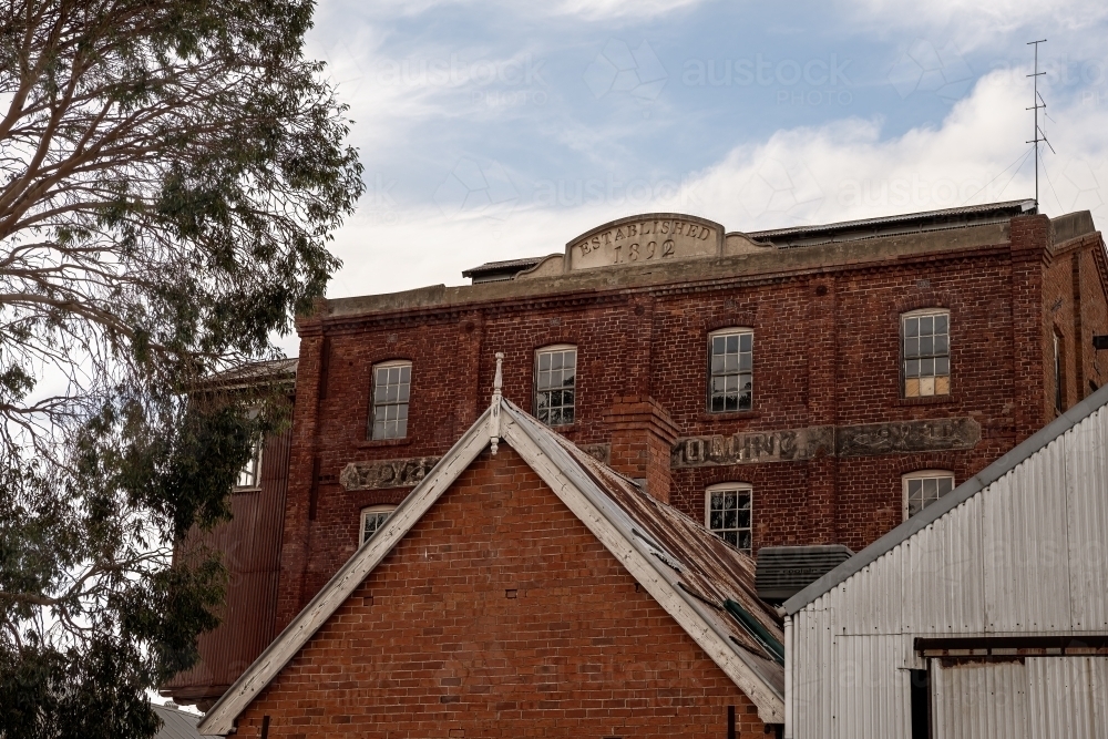 Old Flour Mill in country town - Australian Stock Image